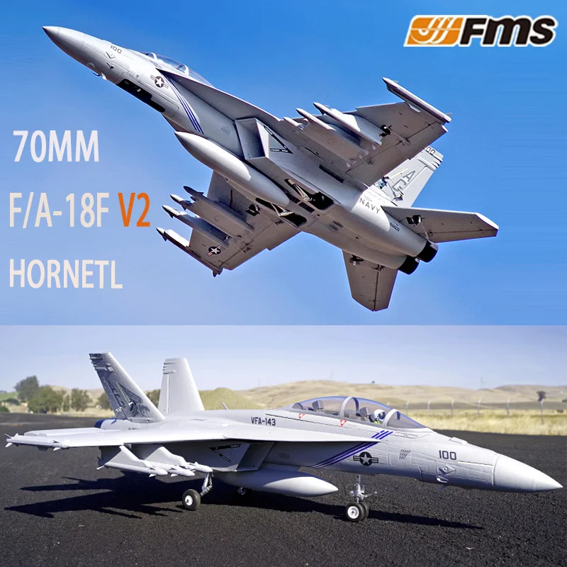 FMS New 70 Channel F/A-18F V2 Bumblebee Electric Model Remote Control Assembly Fixed Wing Flight Control Aircraft