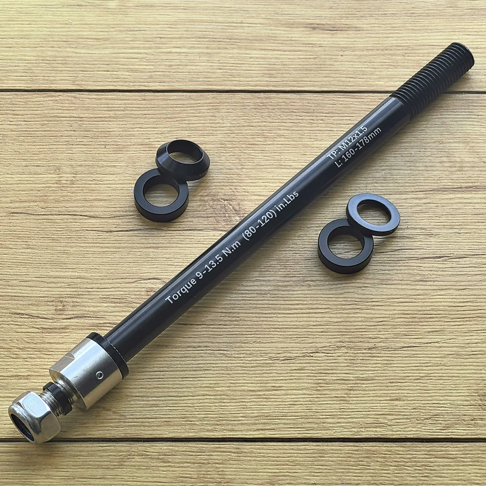 M12 Pitch1.0/1.25/1.5/1.75mm Bicycle Trailer Thru Axle Cargo Trailer Kid Trailer Thru Axle  160-178mm Bike Trailer Hitch Axle