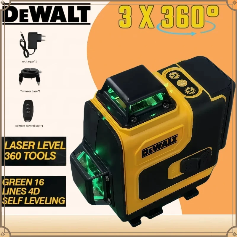 

Original Dewalt Laser Level 360 Green 16 Lines 4D Self Leveling 360 Horizontal Vertical Super Powerful Beam construction Tools