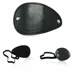 Cosplay Pirate Leather Eye Patch Cover Steampunk Blindfold Eyepatch Gear Halloween Carnival One-eyed Prop Costume Accessory