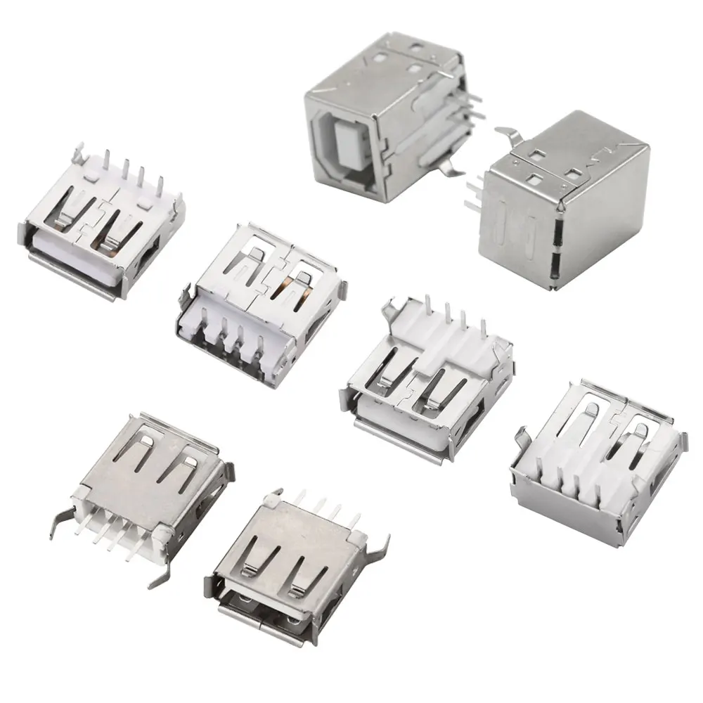 10 قطعة USB نوع A/B 2.0/3.0 منفذ قياسي ذكر التوصيل أنثى لحام الرافعات موصل PCB المقبس