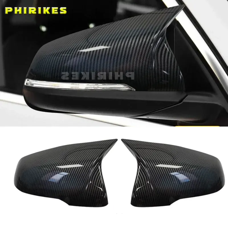 2 pçs brilhante preto asa lateral modificado espelho retrovisor capa tampas para bmw x1 f48 x2 f39 z4 g29 2gt f45 f46 f52 f40 toyota supra