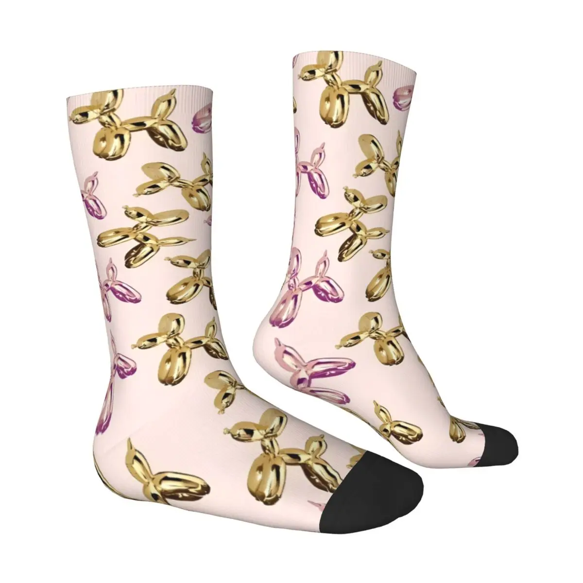 Pink Retro Balloon Dog Socks para casais, meias anti-suor, médio, macio, esportes, corrida, inverno, gráfico