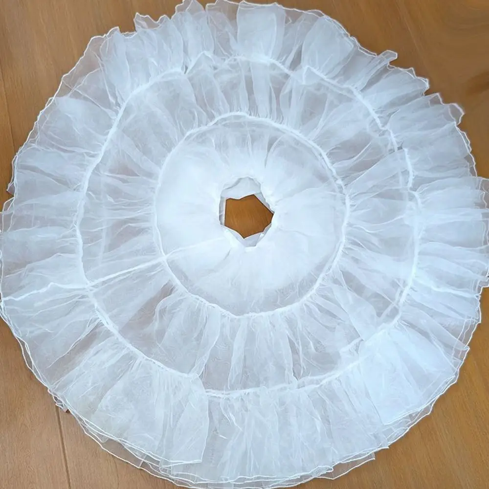 Fashion Lolita Petticoat White Without Hoop Underskirt Crinoline Breathable Cosplay Ball Gown Petticoats Party Dress image 2
