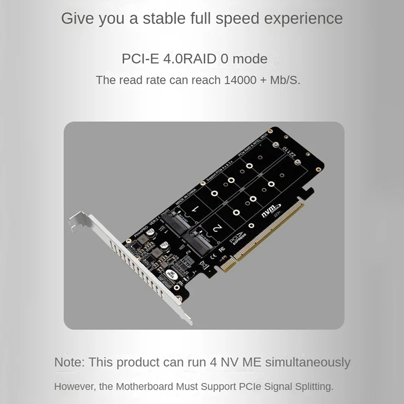 Double-sided 4-disk NVME Portya rty pciex16 kelt M.2 m-key nvmex4ssd 2U Kiszolgáló Portya Műszerlap Bővítés Adapter Behasít rty