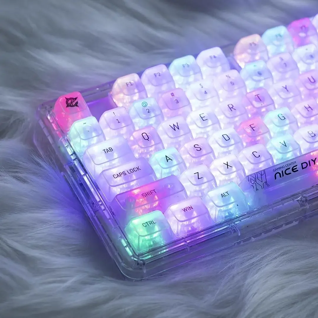 MDA-شفافة ماتي Keycap مجموعة ، شفافة ، الضباب ، نفاذية الضوء ، PBT ، لتقوم بها بنفسك اكسسوارات لوحة المفاتيح ، الجمالية ، الشخصية