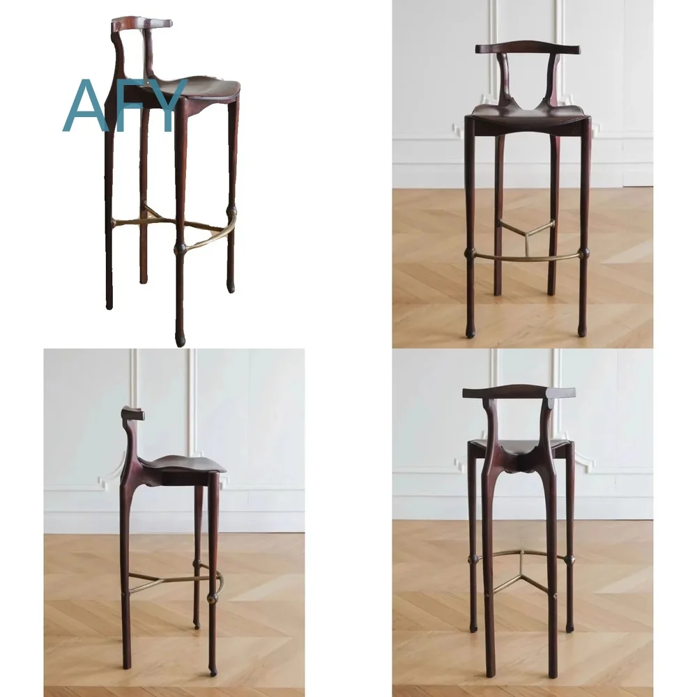 Designer-Inselhochstuhl für Esszimmer Retro-Kuhfell-Kunststuhl für Wohnbereich Moderner Akzentstuhl für zeitgenössische Einrichtungen