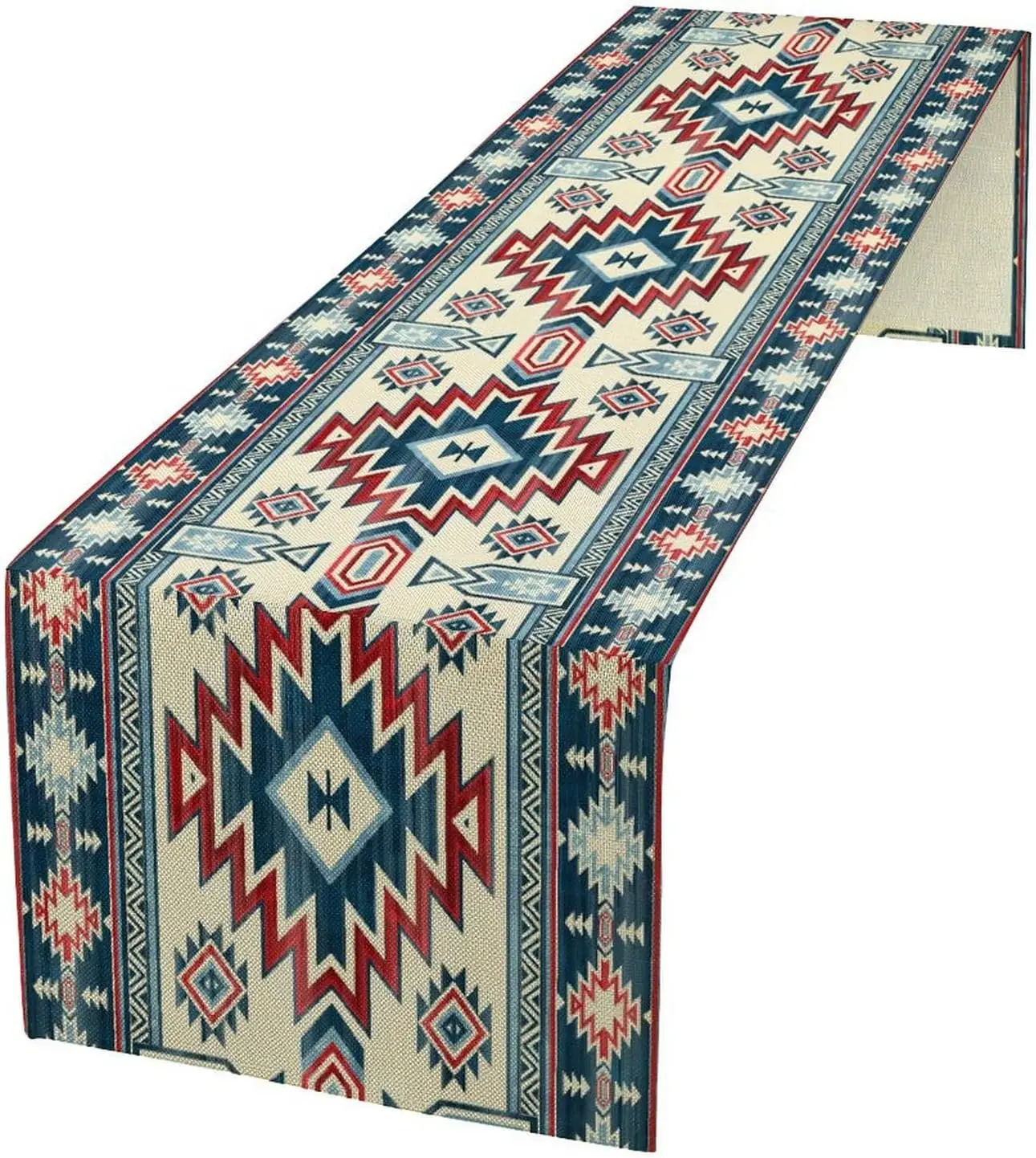 Southwestern Tribal Aztec Linen Table Runner Dresser Scarf Decor Geometric Western Boho Table Runners Kitchen Dining Table Decor