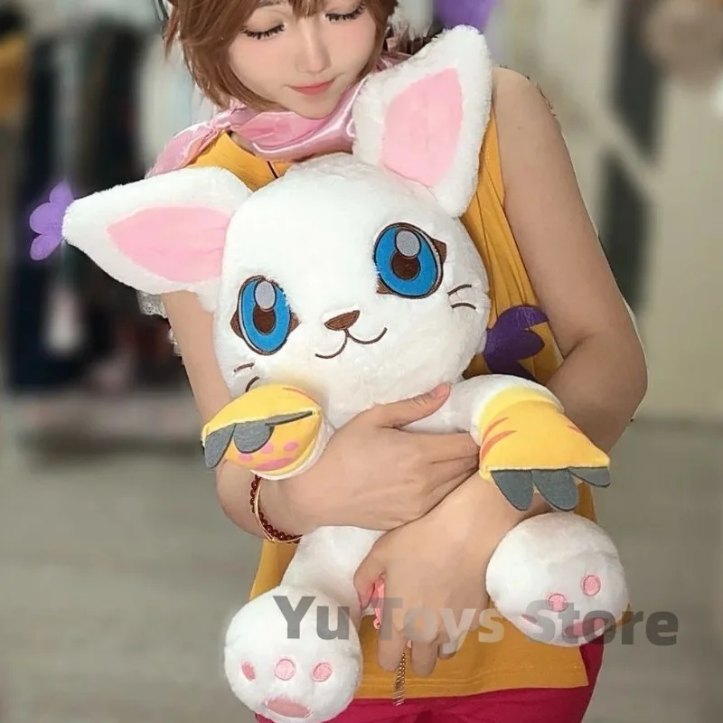 Kawaii Digimon Adventure Gatomon Digital Monster Plush Toy Tailmon Peluche Dolls Soft Stuffed Plushine Pillow Kawaii Bed Decor