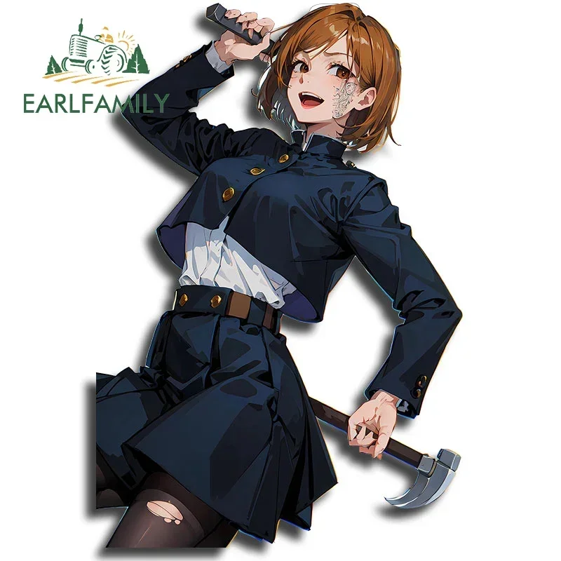 

EARLFAMILY 13 см для Кугисаки Нобары: Забавные аниме-наклейки на окна автомобиля, персонализированные автомобильные аксессуары, виниловые водонепроницаемые наклейки