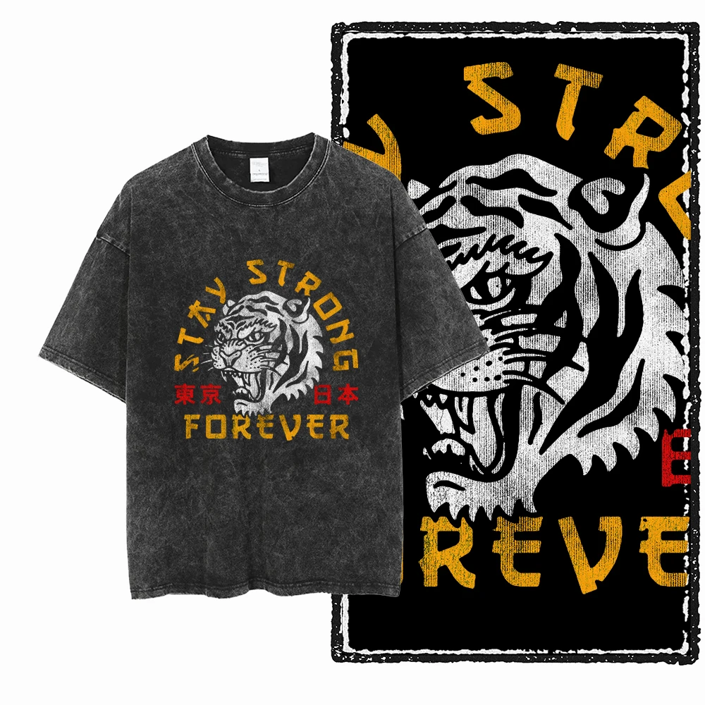 DI TIGER Printed Cotton Acid Washed Exclusive Graphic Unisex T Shirt Cool Vintage Streetwear Men Tshirts Big Size Tee for men image 3