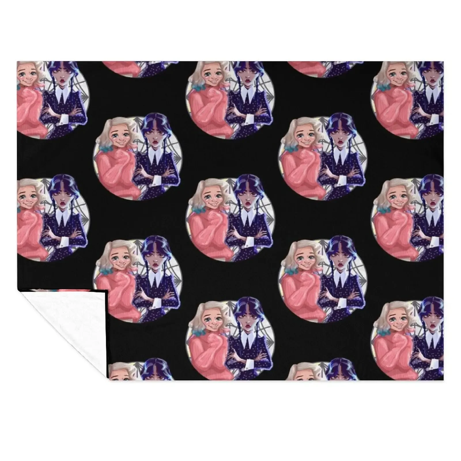 

Enid and Wednesday Throw Blanket Decorative Throw Soft cosplay anime Designers Blankets