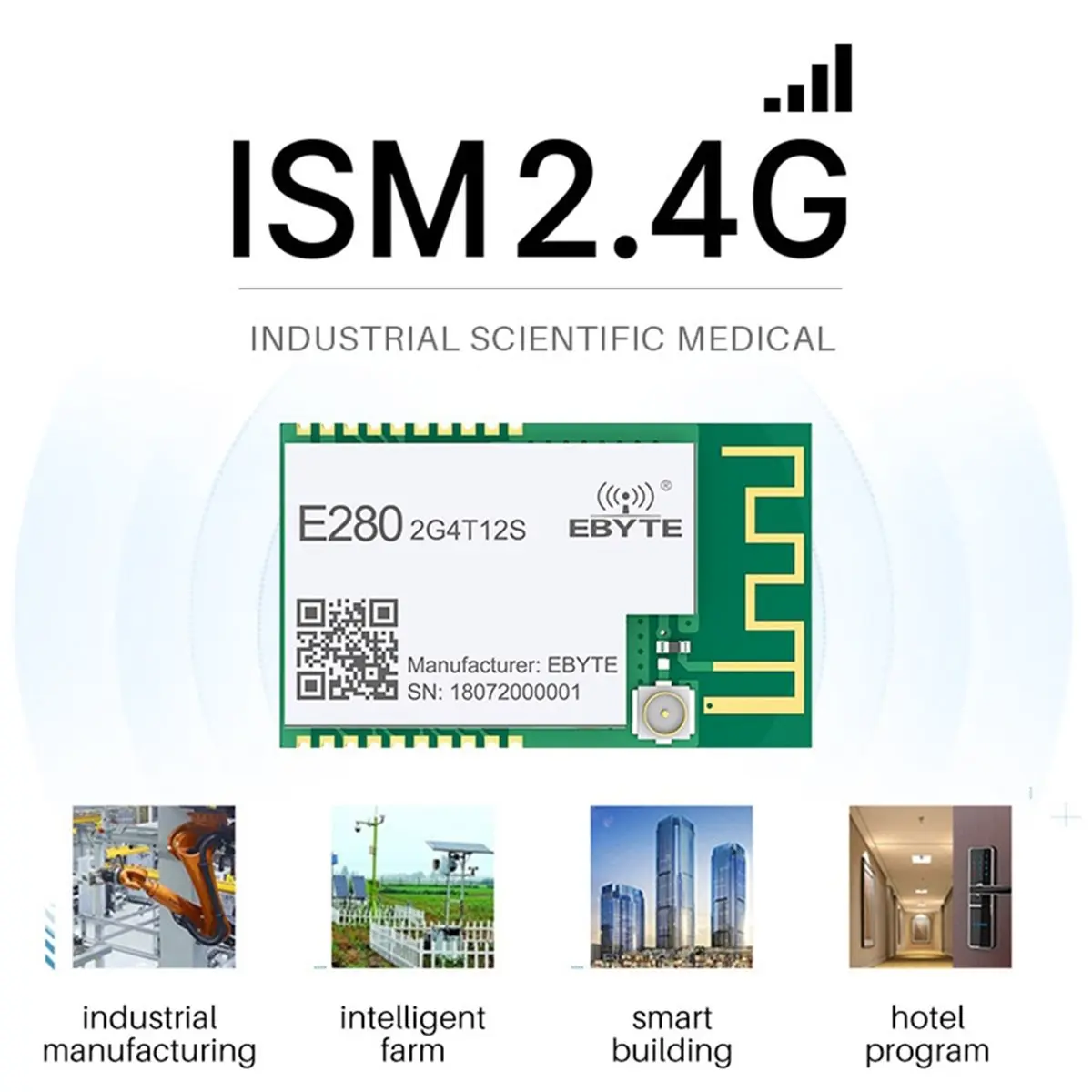 A14G  E280-2G4T12S 2.4G LoRa Wireless Module SX1280 12dBm UART Support LoRa FLRC GFSK Long Distance 3Km Transceiver