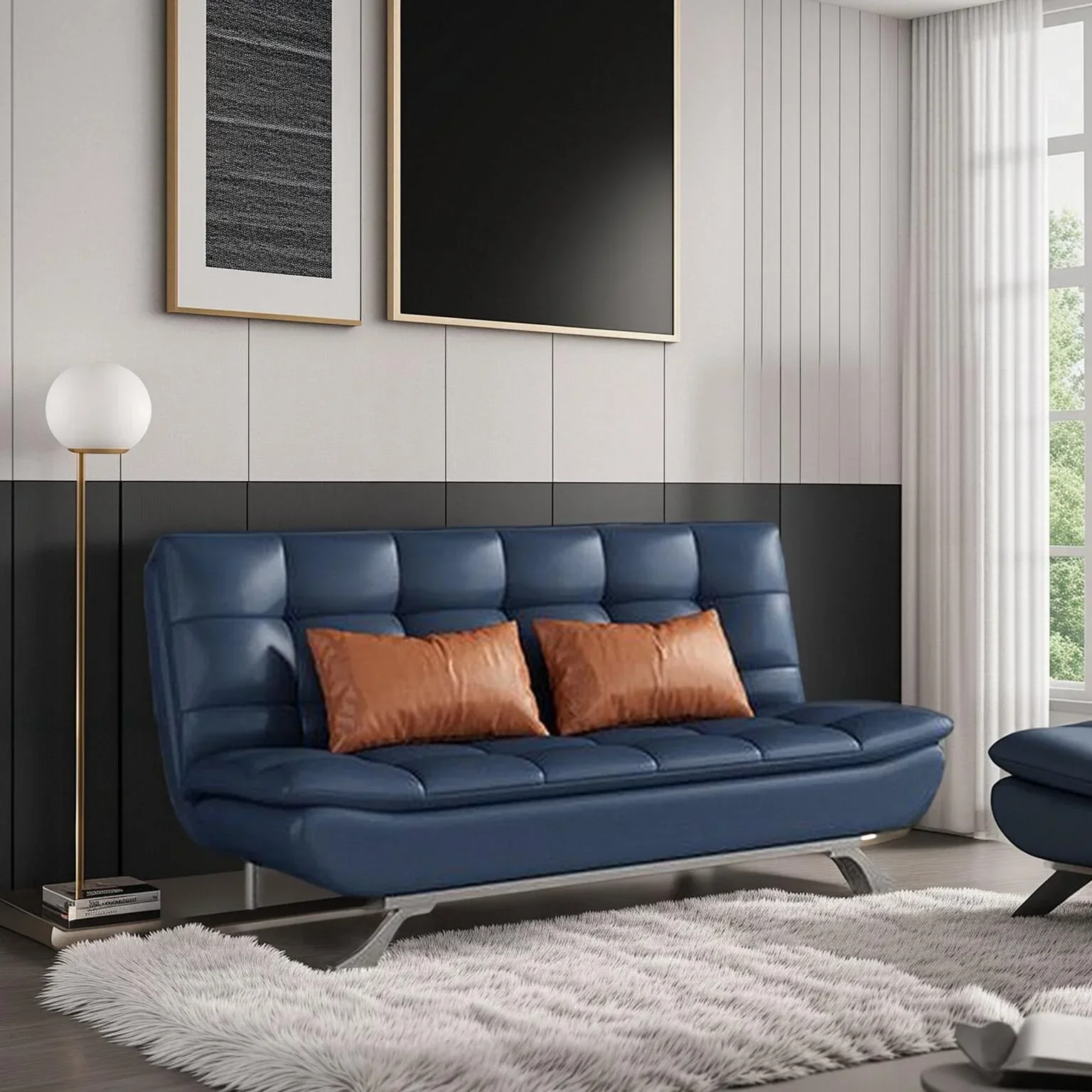 Multifunctional, simple and dual-use, sofa bed, living room, leave-in anti-fouling cat scratching sofa