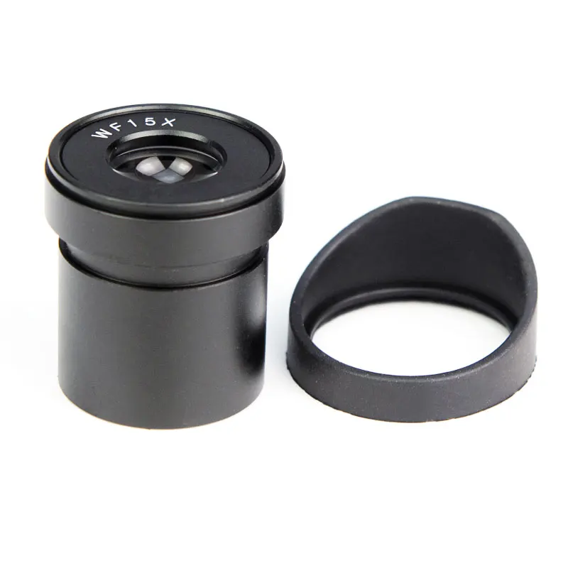 2PC 15X Mikroskop-Okularlinse, Weitfeld, 15 mm, Montagegröße 30 mm, mit Augenkappen für Stereomikroskop – Detail 1