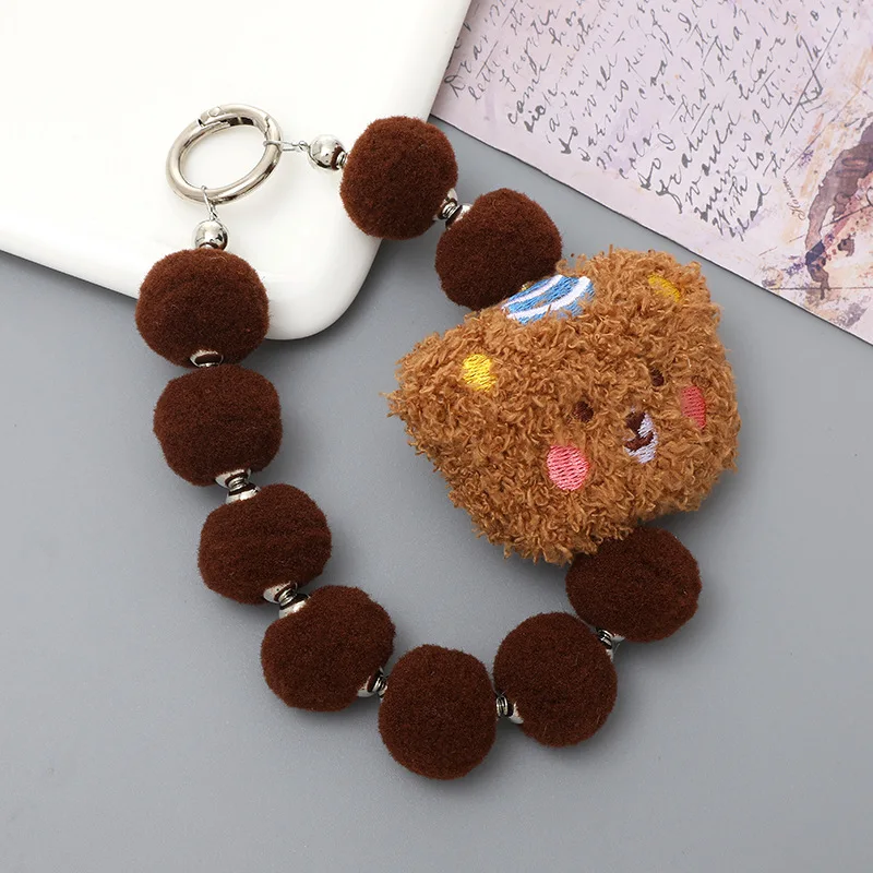 Cartoon plush doll pendant, cute little dog beaded phone case accessories