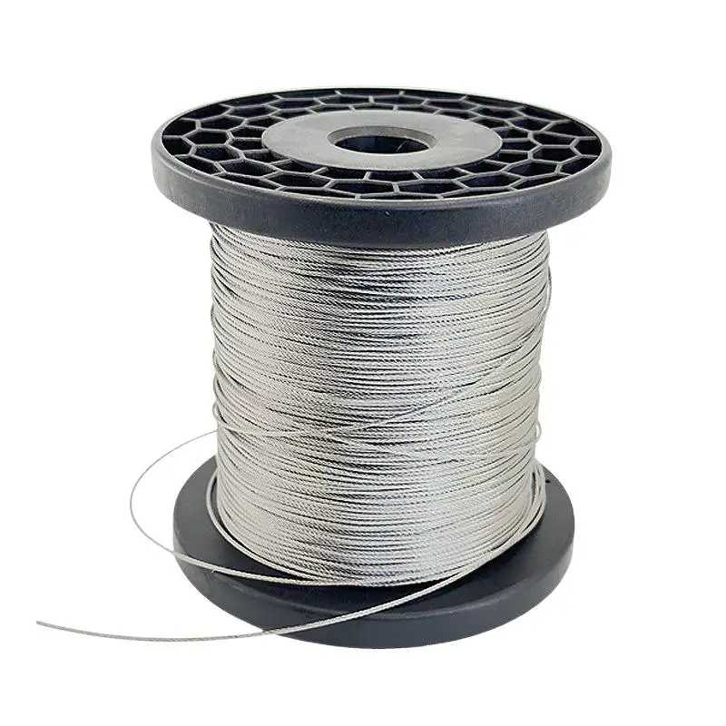 Stainless Steel Wire Rope Heavy Duty Rustproof 50m/196ft with 50 Aluminum Crimps for Outdoor String Light Hanging