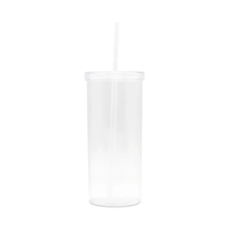 Vaso de plástico Mainstays de 20 oz con tapa superior con rosca y pajita, transparente