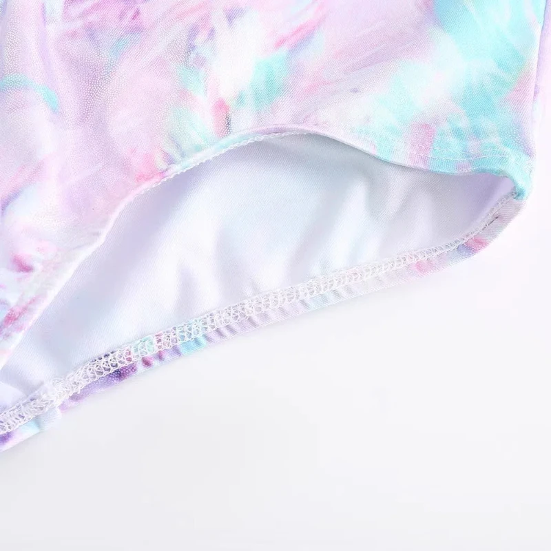 Новый костюм для латинских танцев для девочек с металлическим блеском, узкая юбка для гимнастики и балета для девочек, танцевальный костюм для выступлений на сцене