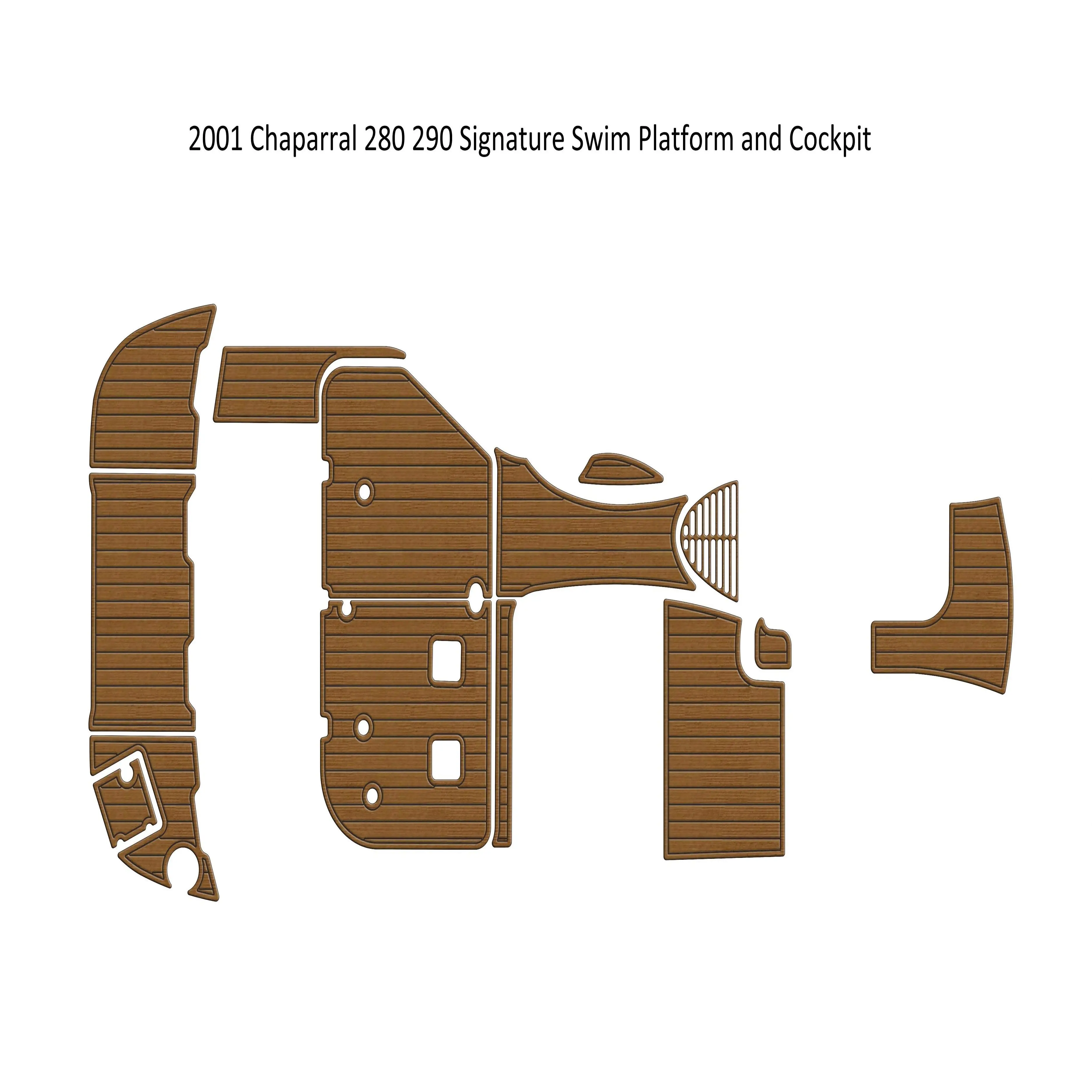 

2001 Chaparral 280 290 Signature Swim Platform Cockpit Pad Boat EVA Teak Floor Pad Mat SeaDek MarineMat Style Self Adhesive f161