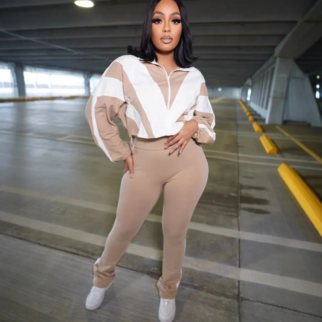 

Pant Set Women Two Piece Sets Matching Sets Zipper Coats Long Pants High Waist Sports Suit Sportswear Y2k Streetwear Jogger