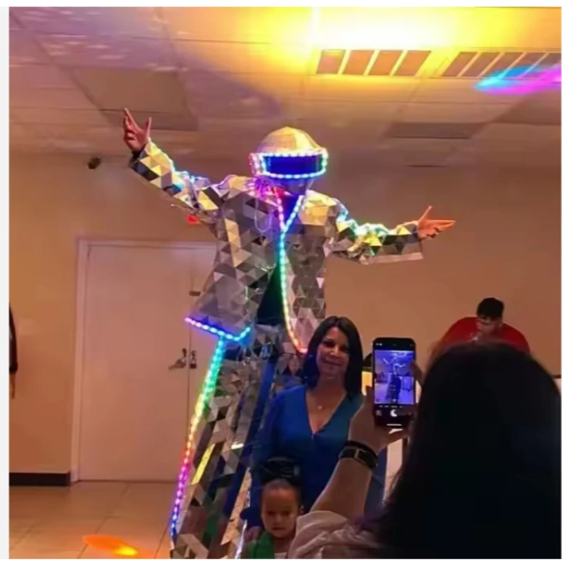 High-quality mirror men's clothing party show eye-catching custom suit