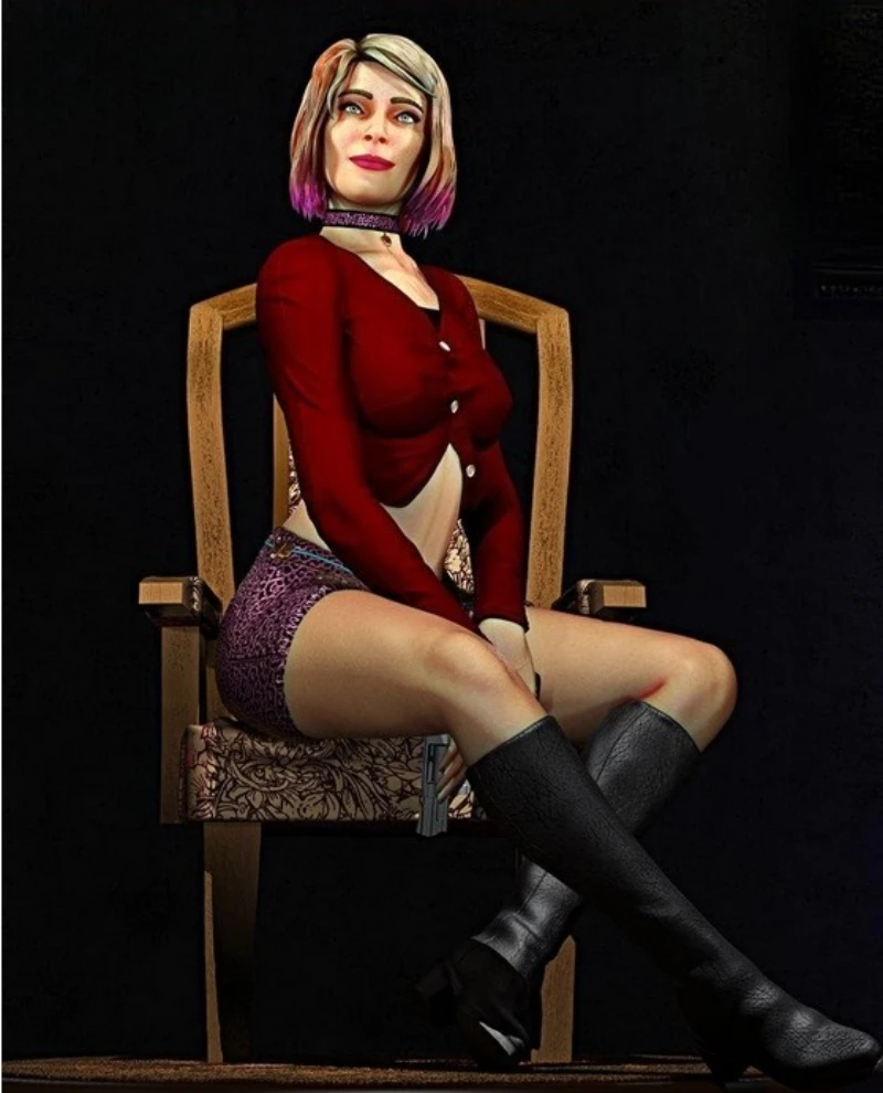 Kit de modelo de figura de resina fundida a escala 1/24, juego de terror, estatua de Maria Remake, Hobby, juguetes en miniatura sin montar, sin pintar, Diorama DIY