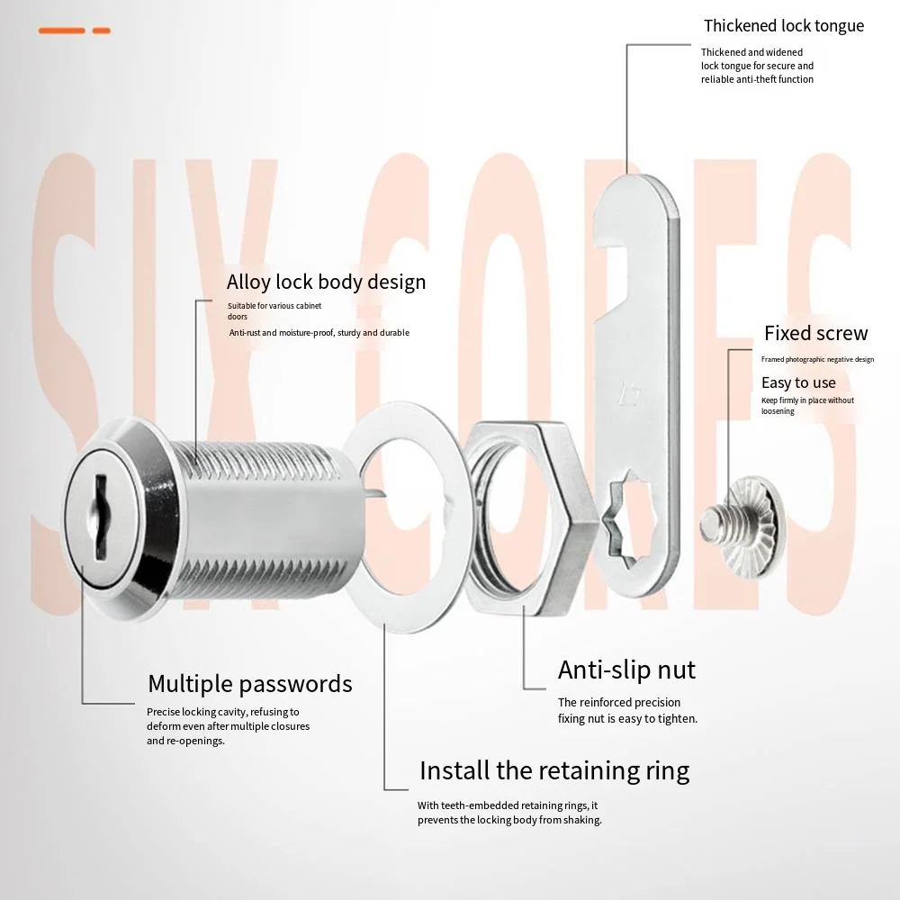 Zinc Alloy Office Locks Mailboxes Lockers Iron Cabinets Filing Cabinets Distribution Boxes Round Locks  Lock Cores Wholesale