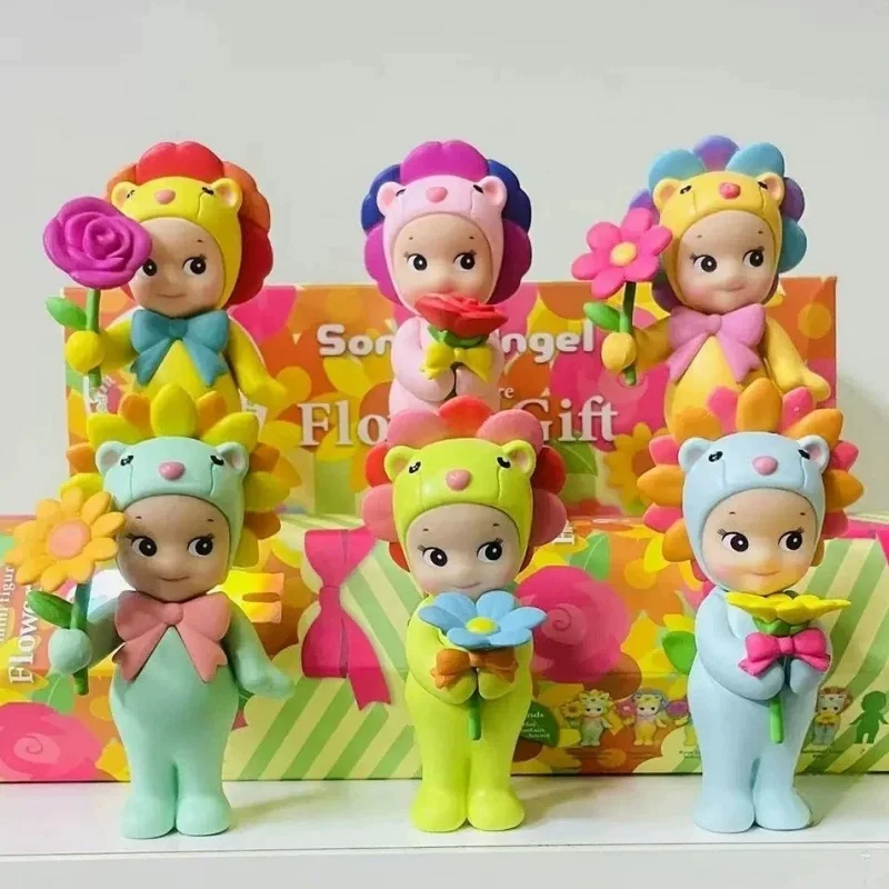 Hot Sonny Angel Flower Gift Series Blind Box Figure anime Ornamenti Cute Dolls Fans Mini Anime Figure Regalo di compleanno di Natale