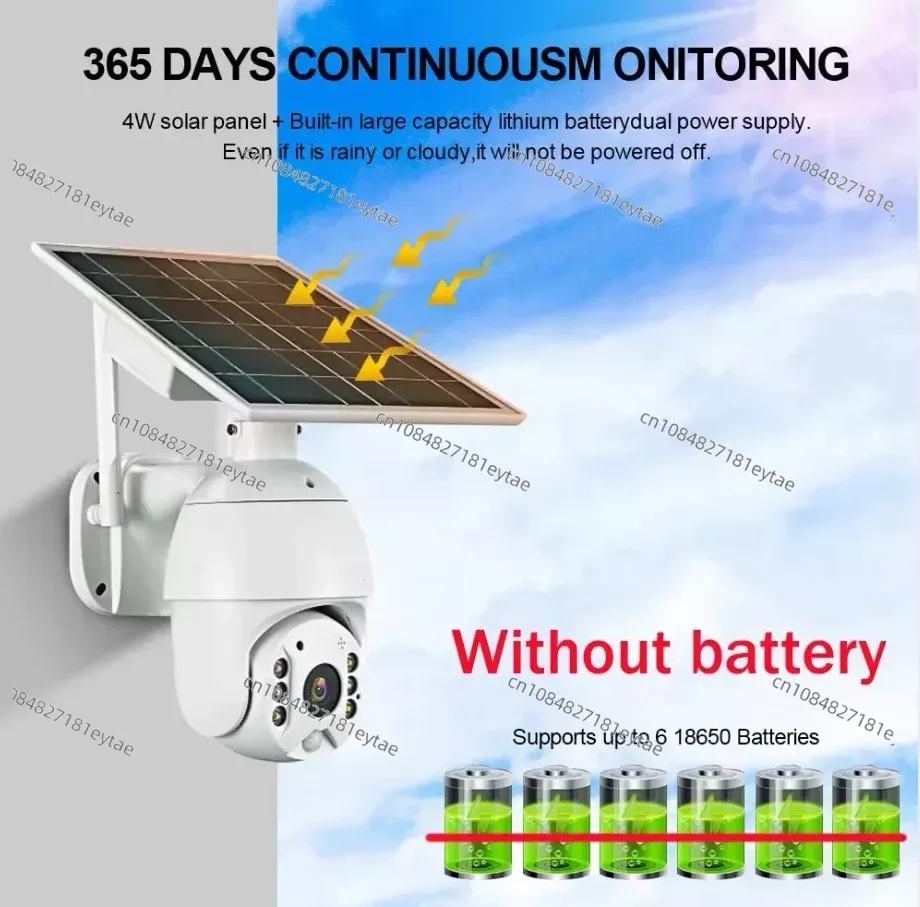 Smart Home Two-way Intrusion Alarm Long Standby 4G SIM Card 1080P HD Solar Panel Outdoor  Battery  pir sensor