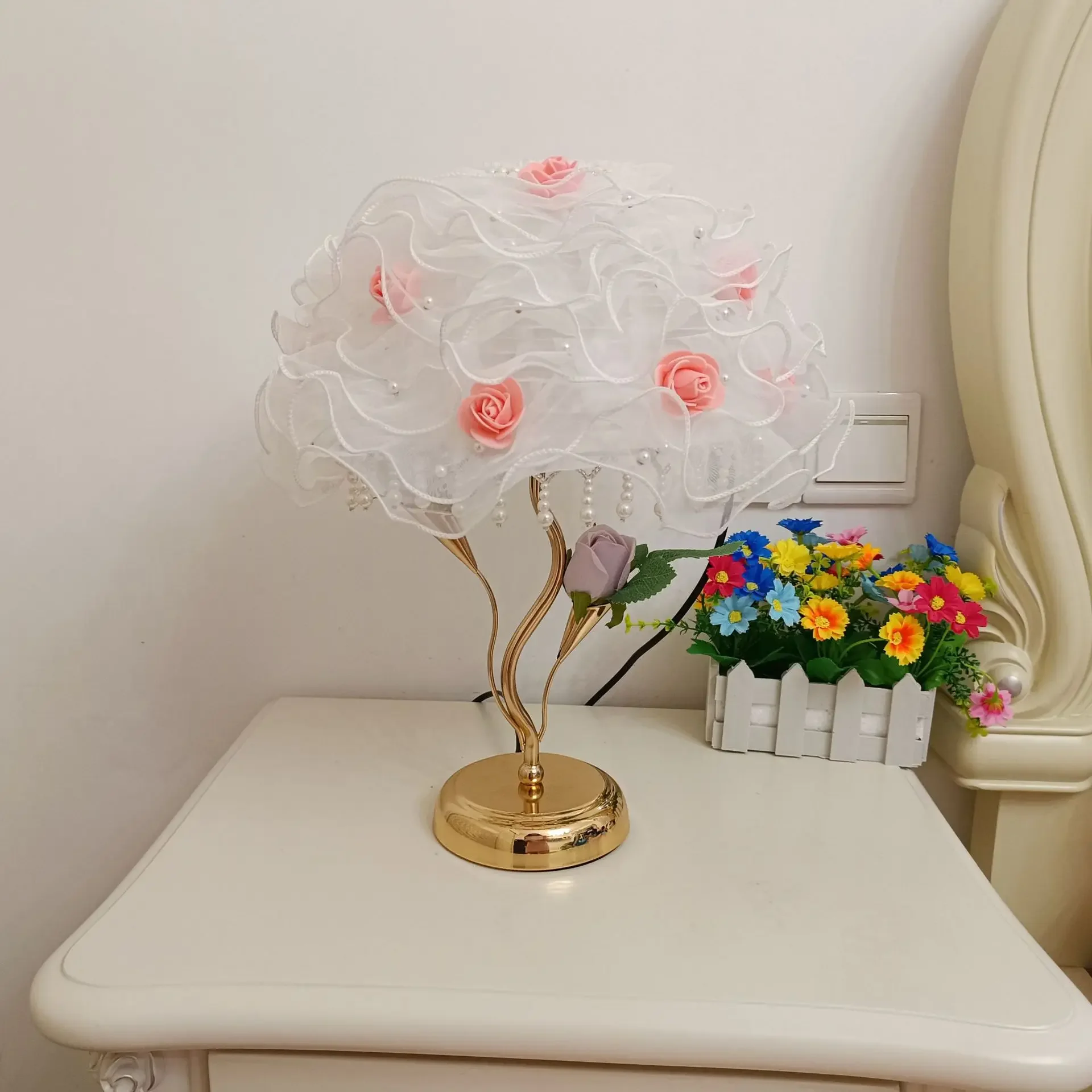 Nice Creative Gauze Lampshade Table Lamps Romantic Atmosphere Night Lights