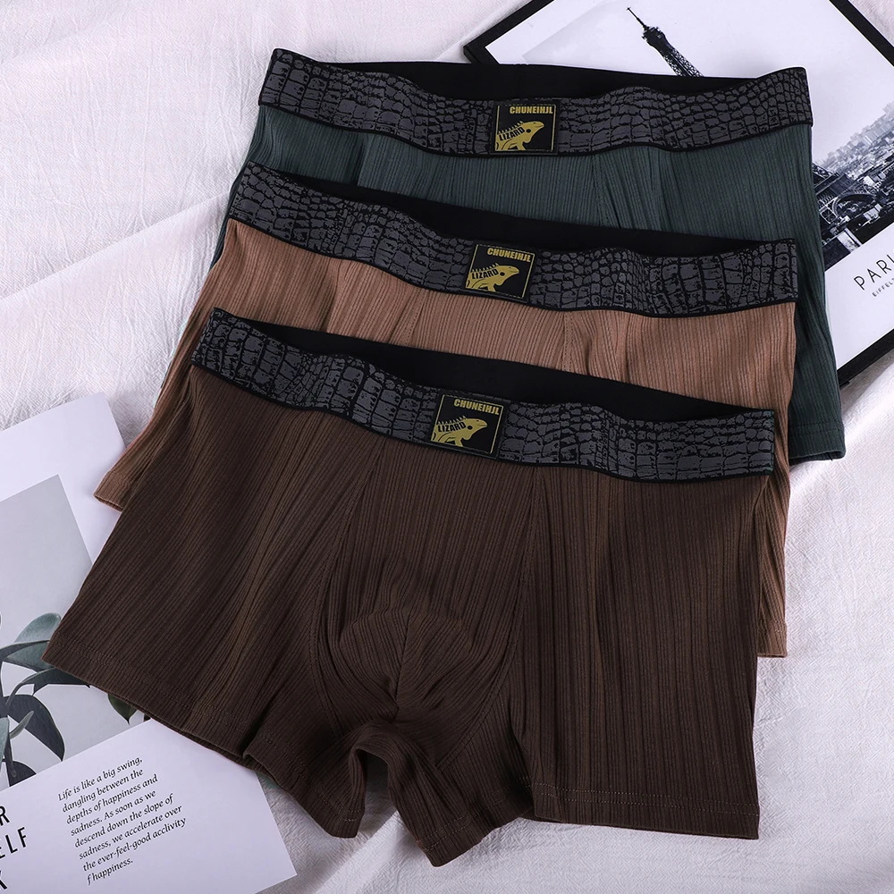 

Набор из 3 шт. мужских трусов-боксеров класса люкс: однотонные, в полоску, 95% хлопок, трикотажные, с дышащей сеткой в промежности, супермягкие