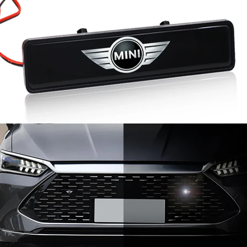 Car Decorative Light LED Front Hood Grille Emblem Badge Decor For MINI Cooper Countryman Clubman F54 F56 F55 F60 R60 R61