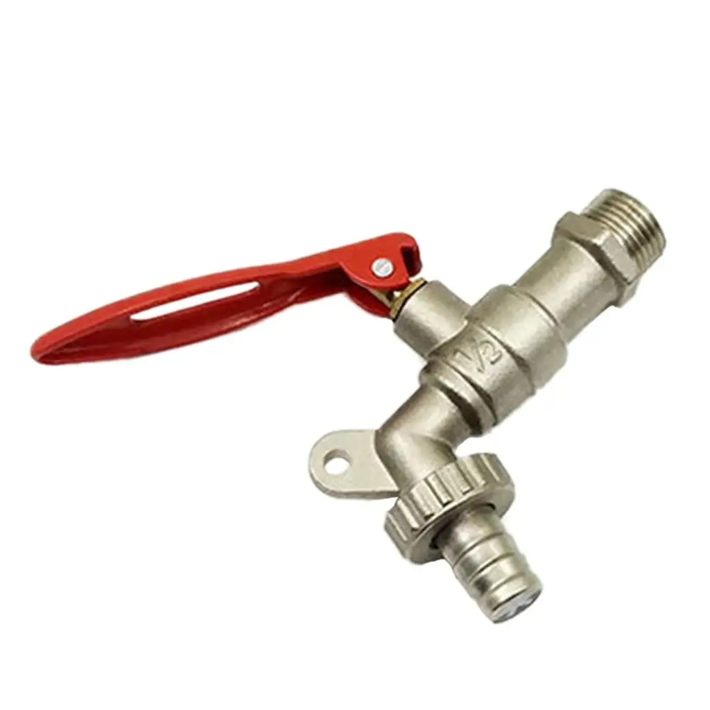 Brass Lockable Water Faucet DN15 Male Thread Washbasin Faucet Water Regulator Valve for Kitchen Garden Public Use