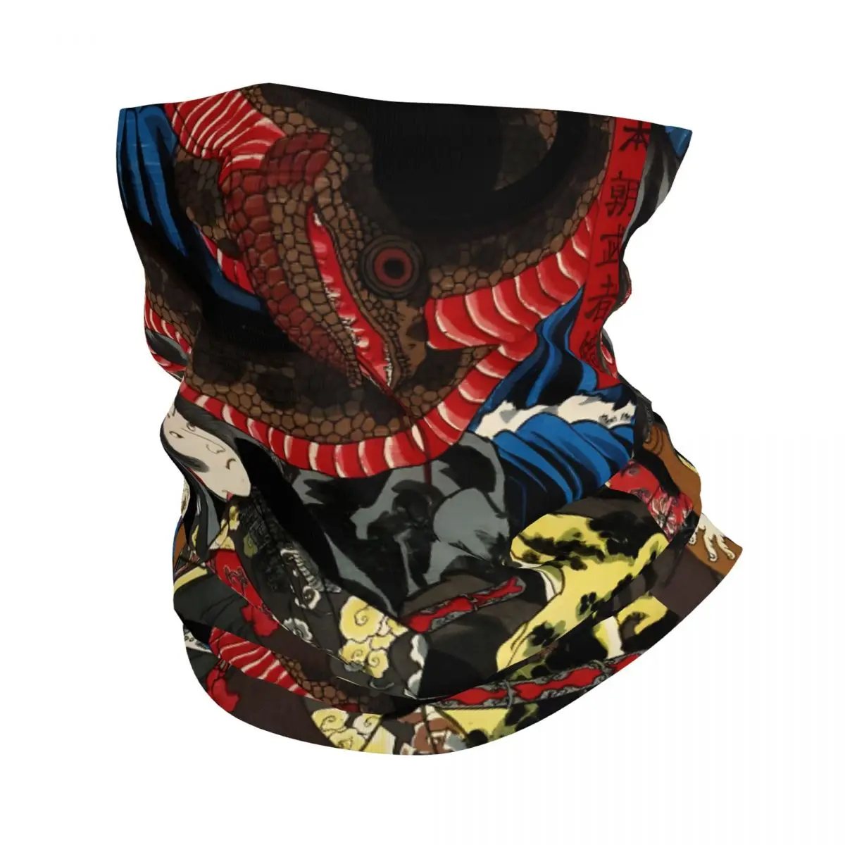 Utagawa Kuniyoshi Japanese Warrior Fighting Giant Snake Pillow Retro Headband Neck Thin Men Women Hiking Tube Scarf Face