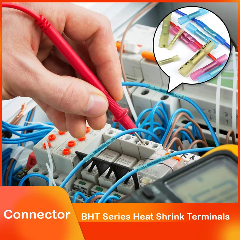 10-1000Pcs BHT0.5/BHT1.25/BHT2/BHT5 Butt Crimp Copper Tube Terminals 0.3-6 Heat Shrinkable Cable Insulation Waterproof Connector