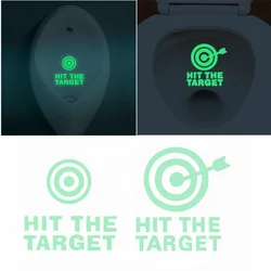 HIT THE TARGET Toilet Stickers Glow Waterproof Toilet Seat Posters Wc Washroom Reminder Sign Decals for Home Bathroom Decoration