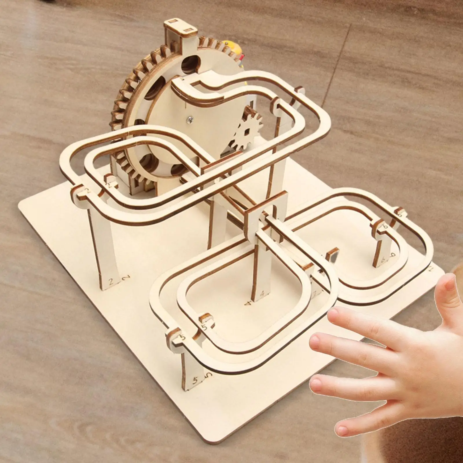 Elektryczne drewniane puzzle 3D Marble Run Zabawka do samodzielnego montażu Drewniane rękodzieło Mechaniczne