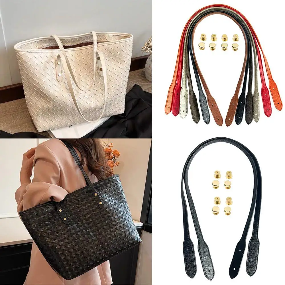 

2025 1Pair PU Leather Shoulder Bag Straps Women Handbag Straps Girl's Bag Strap With Snap DIY Replacement Handle For Handbags