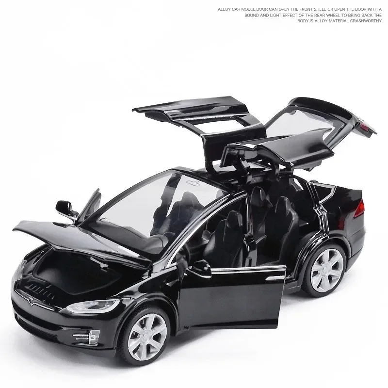 Hoge Simulatie 1:32 Tesla Model X 90 Gelegeerd Automodel Diëst Speelgoedvoertuigen Speelgoedauto 'S Jongen Speelgoed Speelgoed Speelgoed Speelgoed Terugtrekken Knipperend Geluid Kid Cadeaus