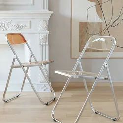 Chaises pliantes en acrylique transparent, chaises simples modernes, meubles de salon, café, maison, mode