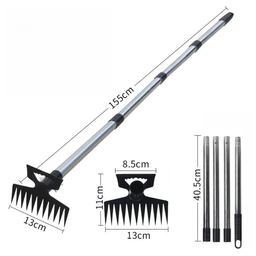 61 Inch 2-in-1 Weeding Hoe & Rake – 11 Tines, 1.8mm Heavy Duty Stainless Steel, No-Bend Cultivator for Soil, Weed, Garden