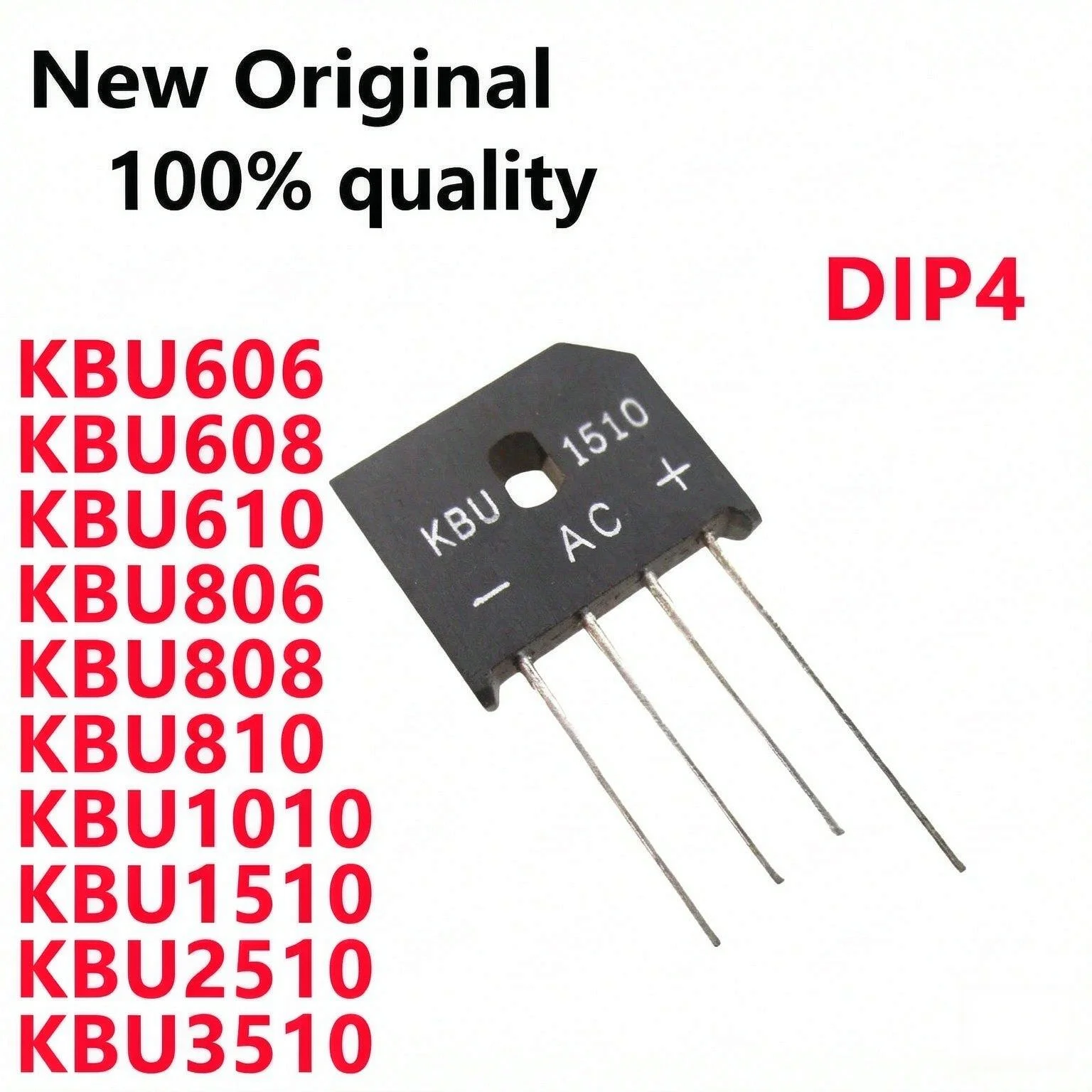 5-10/PCS KBU606 KBU608 KBU610 KBU806 KBU808 KBU810 KBU1010 KBU1510 KBU2510 KBU3510 Rectifier bridge flat bridge stack In Stock