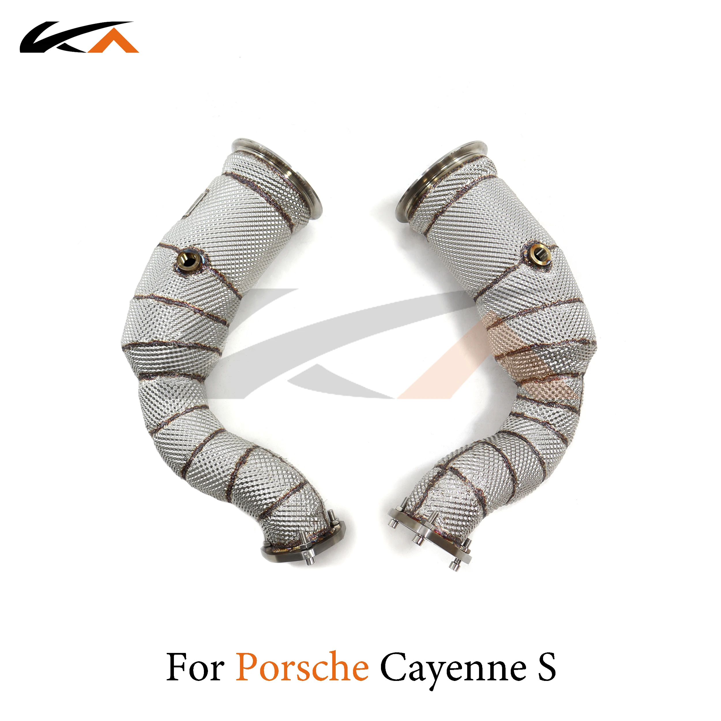 

KA Tuning downpipe exhaust for Porsche Cayenne S 4.0T axle pipe performance parts with heat shield and catalysis