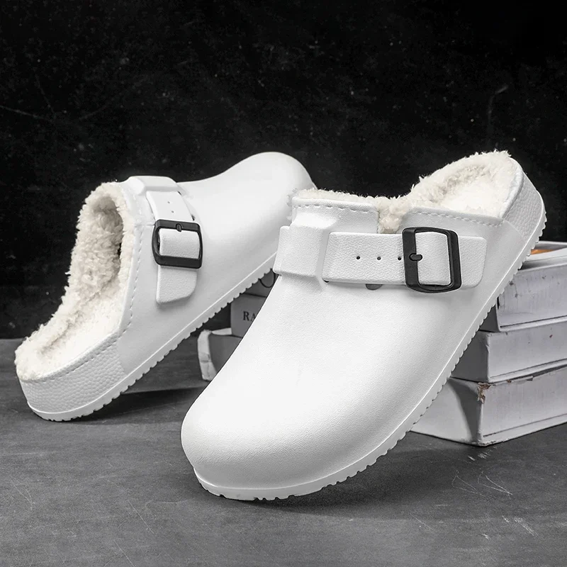 Waterproof Slipper Men\'s Slippers Couple Women Home Shoes Add Velvet Non-Slip Wear-resistant Indoor Unisex Soft and Comfortable