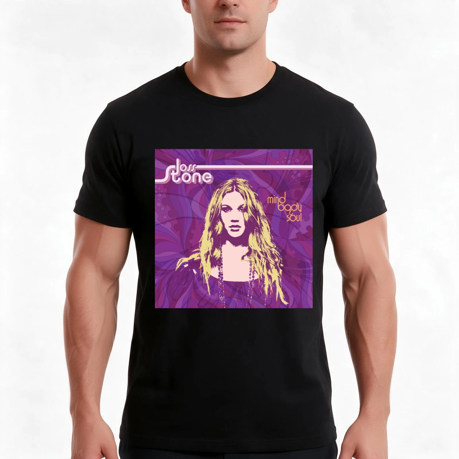 Joss Stone mind body soul T-Shirt, Summer Casual Cotton Tee, Oversized Streetwear Tops, Vintage Graphic Print, Unisex Men Women
