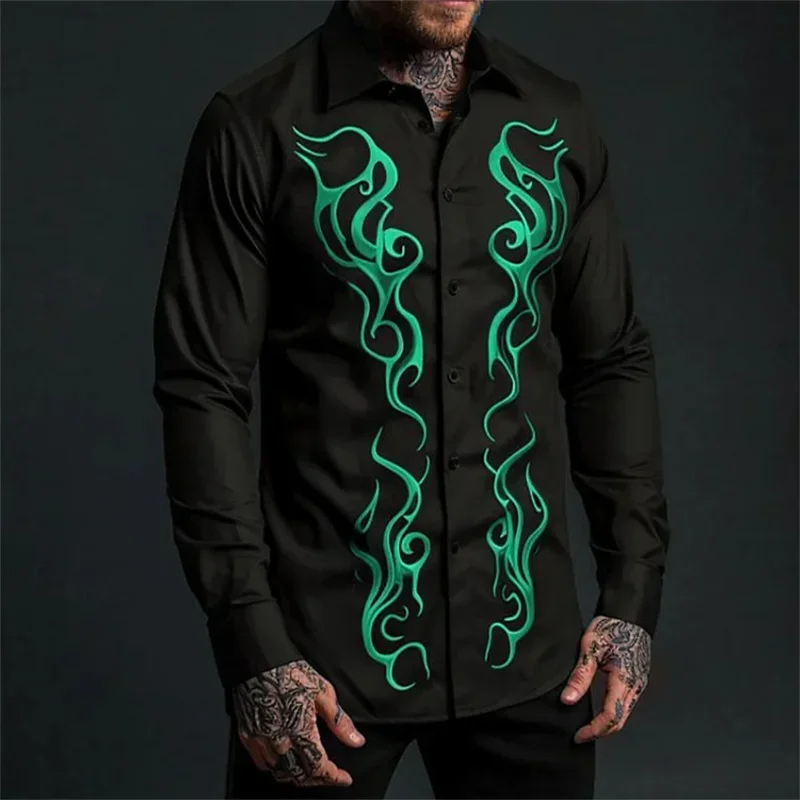 

Men's Shirt Plaid Stripe Geometric Stand Collar Outdoor Street Print Long Sleeve Clothing Fashion Streetwear Designer Casual