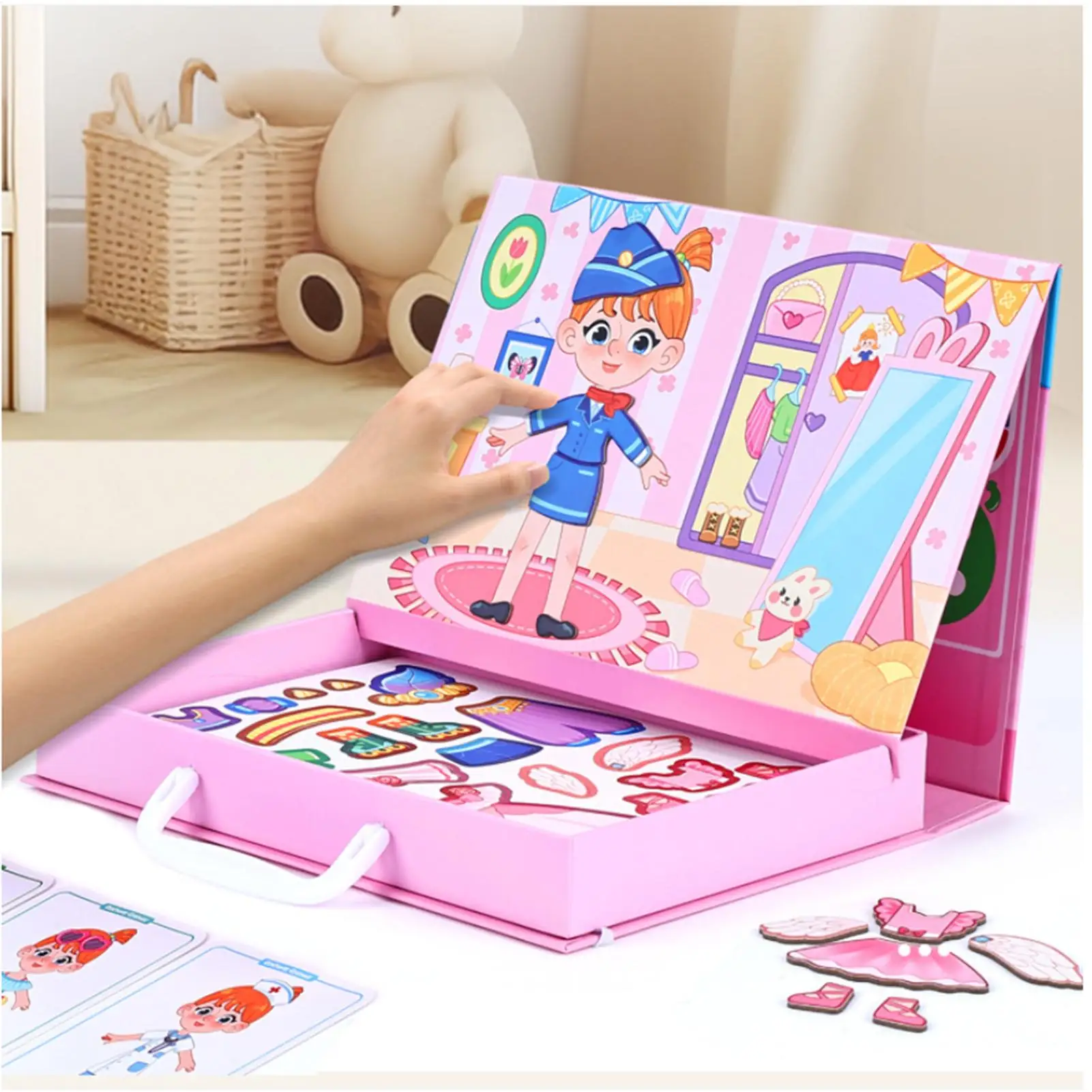 

Magnetic Puzzle Double-Sided Pretend Play Game Face Dress Up Puzzles For Kids Girl Teens Toddler Family School Home