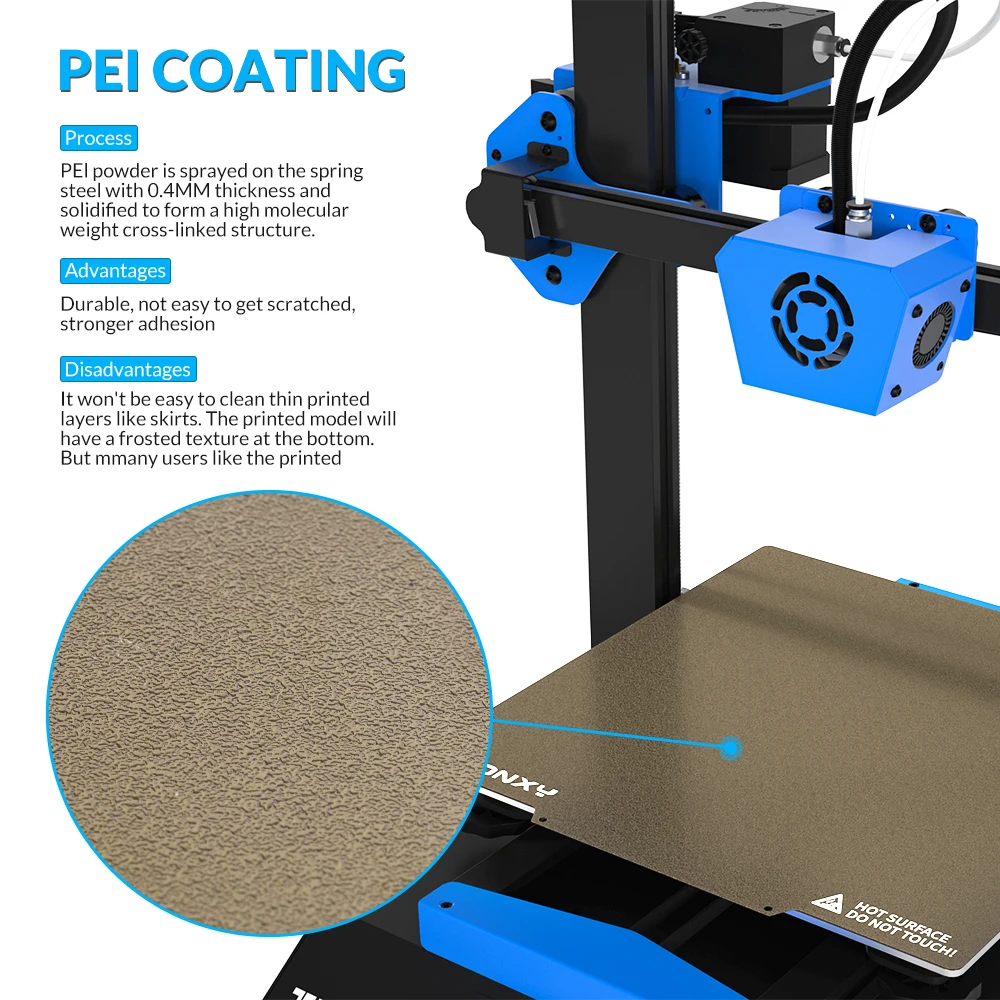 Imagem -04 - Folha de Aço Pré-aplicada Pei da Mola da Cama Quente com Base Magnética do Cabo Flexível Etiqueta do Pei da Impressora 500x500 mm de Tronxy 3d para o Heatbed