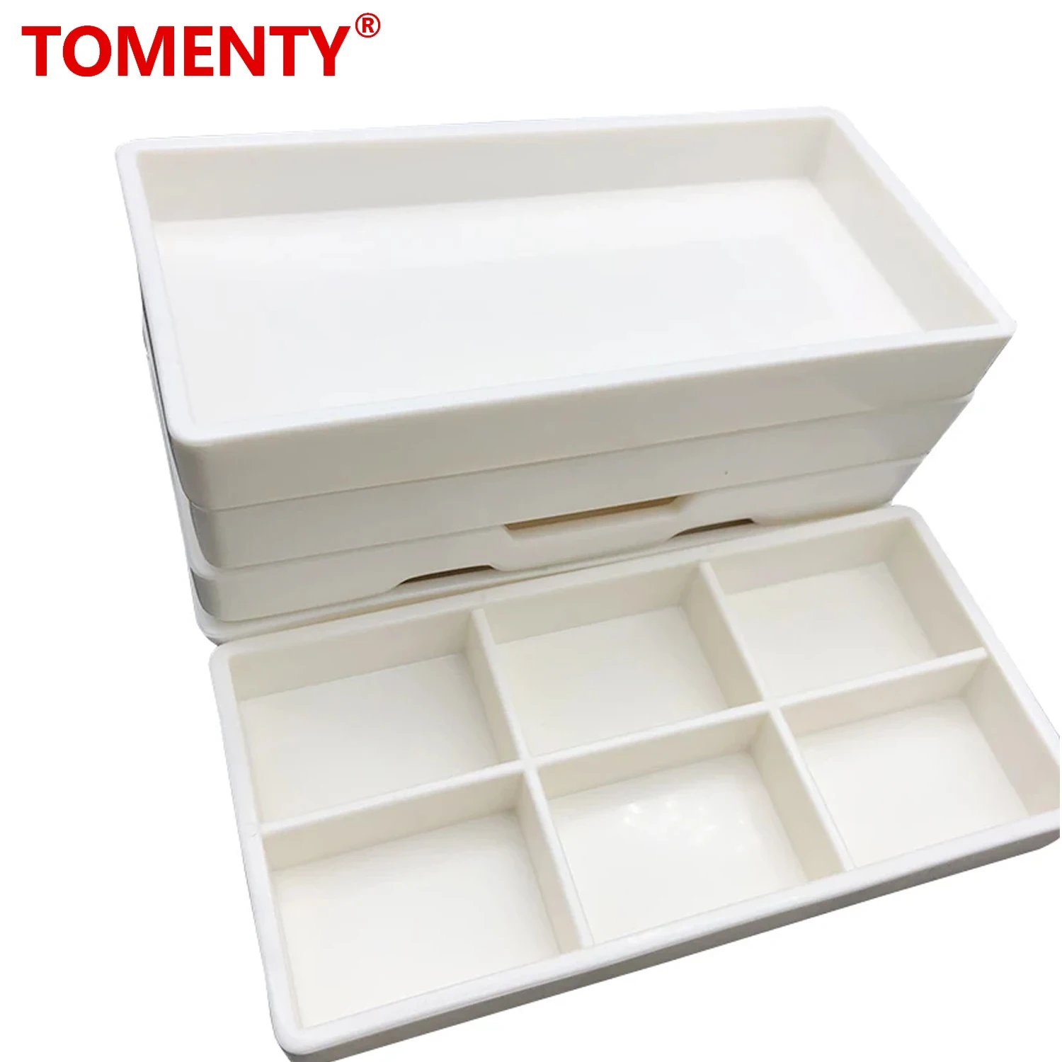 TOMENTY Autoklawowalne tace szafkowe Plastikowa szuflada Organizer Rozmiar 9,5 cm * 19,5 cm * 2 cm Dla dentysty Lekarz Chirurgiczna taca dentystyczna